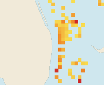 Satellite floating-algae map near Palm Beach, Dec 2025 (opens full map image in a new tab)