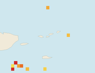 Satellite floating-algae map near St. John, Dec 2025 (opens full map image in a new tab)
