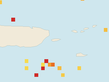 Satellite floating-algae map near Vieques, Dec 2025 (opens full map image in a new tab)