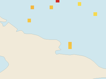 Satellite floating-algae map near Guardalavaca, Jan 2026 (opens full map image in a new tab)