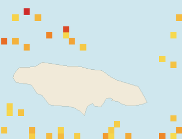 Satellite floating-algae map near Ocho Rios, Jan 2026 (opens full map image in a new tab)