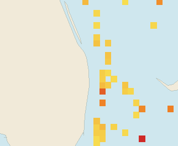 Satellite floating-algae map near Palm Beach, Jan 2026 (opens full map image in a new tab)