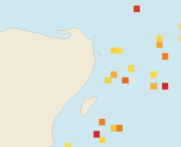 Satellite floating-algae map near Puerto Morelos, Jan 2026 (opens full map image in a new tab)
