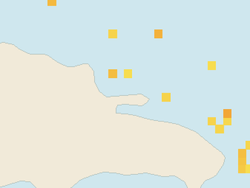 Satellite floating-algae map near Las Terrenas, Jan 2026 (opens full map image in a new tab)