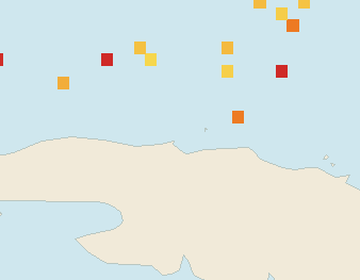 Satellite floating-algae map near Varadero, Jan 2026 (opens full map image in a new tab)
