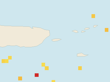 Satellite floating-algae map near Vieques, Jan 2026 (opens full map image in a new tab)