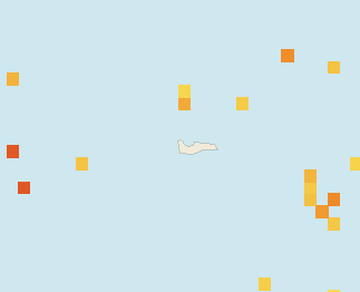 Satellite floating-algae map near Grand Cayman (Seven Mile Beach), Feb 2026 (opens full map image in a new tab)