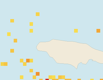Satellite floating-algae map near Montego Bay, Feb 2026 (opens full map image in a new tab)