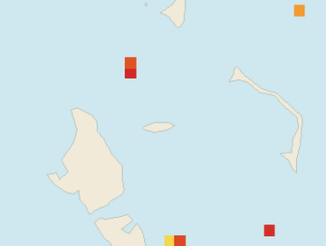 Satellite floating-algae map near Nassau and Cable Beach, Feb 2026 (opens full map image in a new tab)