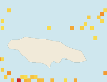 Satellite floating-algae map near Ocho Rios, Feb 2026 (opens full map image in a new tab)