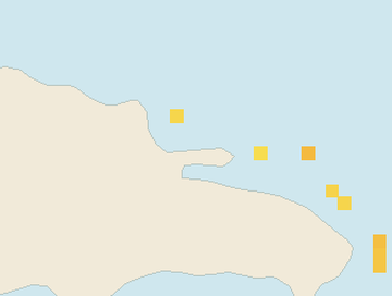 Satellite floating-algae map near Las Terrenas, Feb 2026 (opens full map image in a new tab)