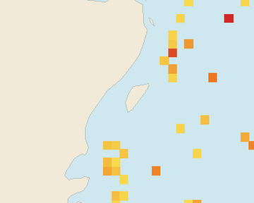 Satellite floating-algae map near Akumal, Mar 2026 (opens full map image in a new tab)