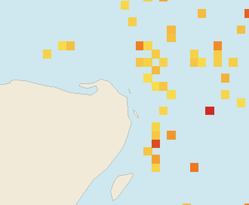 Satellite floating-algae map near Costa Mujeres, Mar 2026 (opens full map image in a new tab)