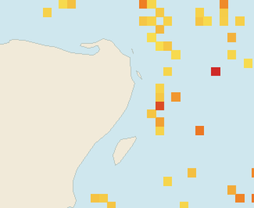 Satellite floating-algae map near Puerto Morelos, Mar 2026 (opens full map image in a new tab)