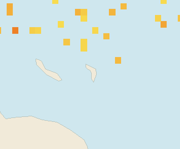 Satellite floating-algae map near Bonaire, Apr 2026 (opens full map image in a new tab)
