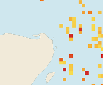 Satellite floating-algae map near Costa Mujeres, Apr 2026 (opens full map image in a new tab)