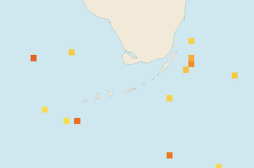 Satellite floating-algae map near Florida Keys, Apr 2026 (opens full map image in a new tab)