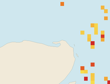 Satellite floating-algae map near Isla Holbox, Apr 2026 (opens full map image in a new tab)