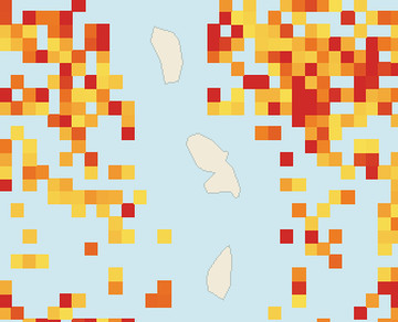 Satellite floating-algae map near Martinique West Coast, Apr 2026 (opens full map image in a new tab)