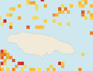 Satellite floating-algae map near Ocho Rios, Apr 2026 (opens full map image in a new tab)