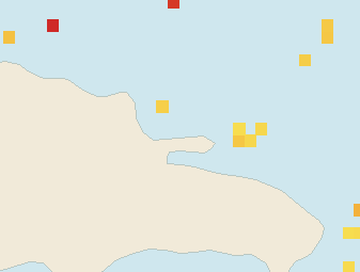Satellite floating-algae map near Las Terrenas, Apr 2026 (opens full map image in a new tab)