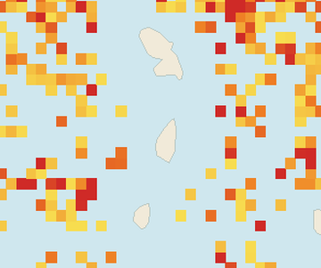Satellite floating-algae map near Saint Lucia West Coast, Apr 2026 (opens full map image in a new tab)