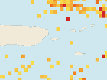 Satellite floating-algae map near Vieques, Apr 2026 (opens full map image in a new tab)