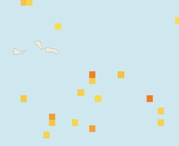Satellite floating-algae map near Grand Turk, May 2026 (opens full map image in a new tab)