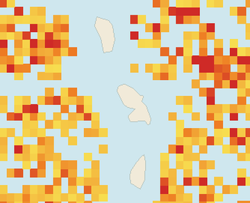 Satellite floating-algae map near Martinique West Coast, May 2026 (opens full map image in a new tab)