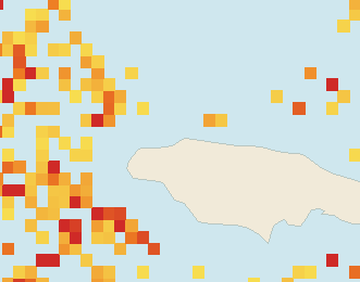 Satellite floating-algae map near Montego Bay, May 2026 (opens full map image in a new tab)