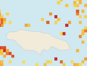 Satellite floating-algae map near Ocho Rios, May 2026 (opens full map image in a new tab)