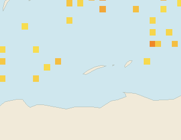 Satellite floating-algae map near Roatan, May 2026 (opens full map image in a new tab)