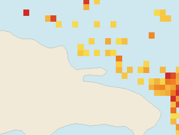 Satellite floating-algae map near Las Terrenas, May 2026 (opens full map image in a new tab)