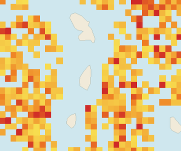 Satellite floating-algae map near Saint Lucia East Coast, May 2026 (opens full map image in a new tab)