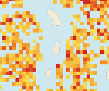 Satellite floating-algae map near Saint Lucia West Coast, May 2026 (opens full map image in a new tab)