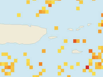 Satellite floating-algae map near Vieques, May 2026 (opens full map image in a new tab)
