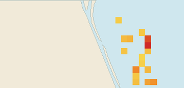 Satellite floating-algae map near Cocoa Beach, Jun 2026 (opens full map image in a new tab)