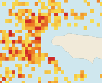 Satellite floating-algae map near Negril, Jun 2026 (opens full map image in a new tab)