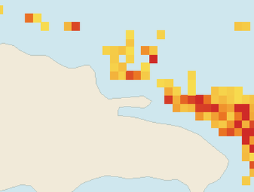 Satellite floating-algae map near Las Terrenas, Jun 2026 (opens full map image in a new tab)