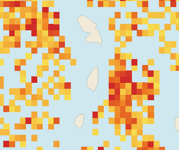 Satellite floating-algae map near Saint Lucia West Coast, Jun 2026 (opens full map image in a new tab)