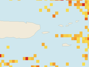 Satellite floating-algae map near Vieques, Jun 2026 (opens full map image in a new tab)