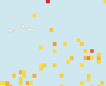 Satellite floating-algae map near Grand Turk, Jul 2026 (opens full map image in a new tab)