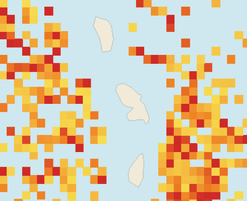Satellite floating-algae map near Martinique West Coast, Jul 2026 (opens full map image in a new tab)