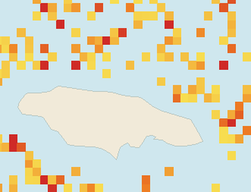 Satellite floating-algae map near Ocho Rios, Jul 2026 (opens full map image in a new tab)