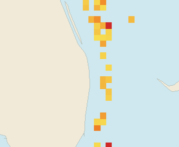 Satellite floating-algae map near Palm Beach, Jul 2026 (opens full map image in a new tab)