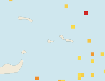 Satellite floating-algae map near Providenciales, Jul 2026 (opens full map image in a new tab)