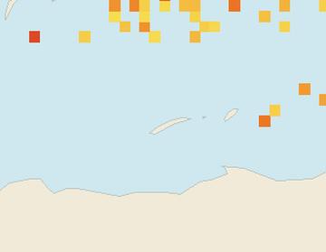 Satellite floating-algae map near Roatan, Jul 2026 (opens full map image in a new tab)