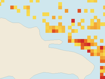 Satellite floating-algae map near Las Terrenas, Jul 2026 (opens full map image in a new tab)