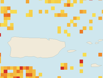 Satellite floating-algae map near San Juan and Isla Verde, Jul 2026 (opens full map image in a new tab)