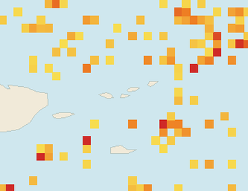 Satellite floating-algae map near St. John, Jul 2026 (opens full map image in a new tab)